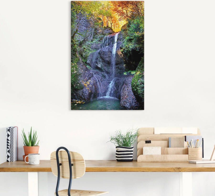 Artland Artprint Niedersonthofener waterval in Allgäu als artprint op linnen poster in verschillende formaten maten