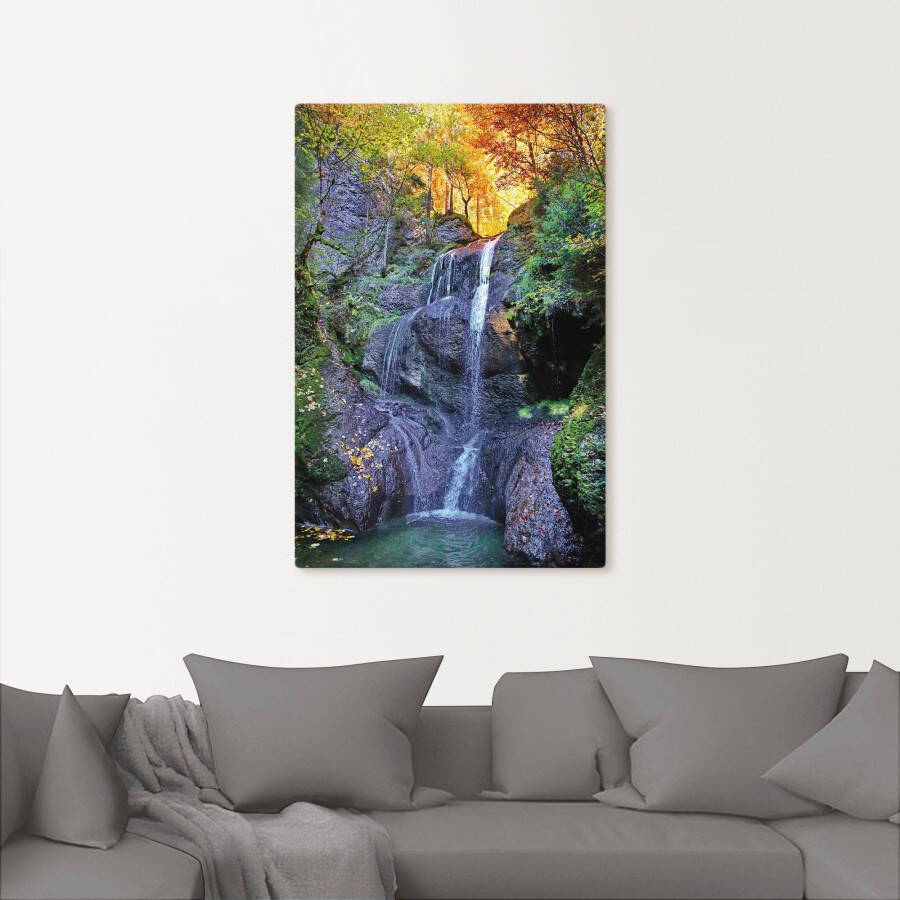 Artland Artprint Niedersonthofener waterval in Allgäu als artprint op linnen poster in verschillende formaten maten