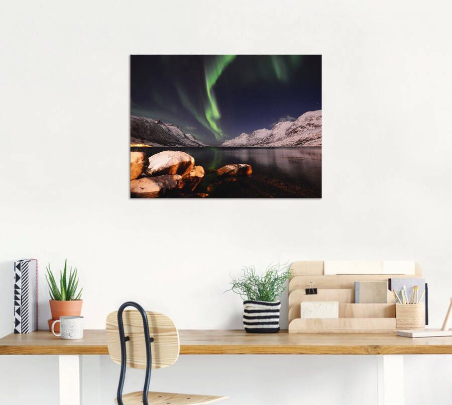 Artland Artprint Noorderlicht Noorwegen II als artprint van aluminium artprint voor buiten poster in diverse formaten