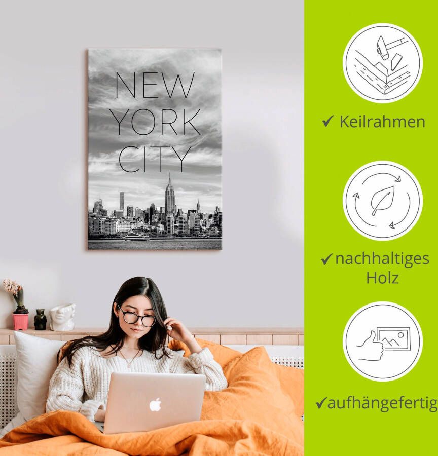 Artland Artprint NYC Midtown Manhattan als artprint op linnen poster in verschillende formaten maten