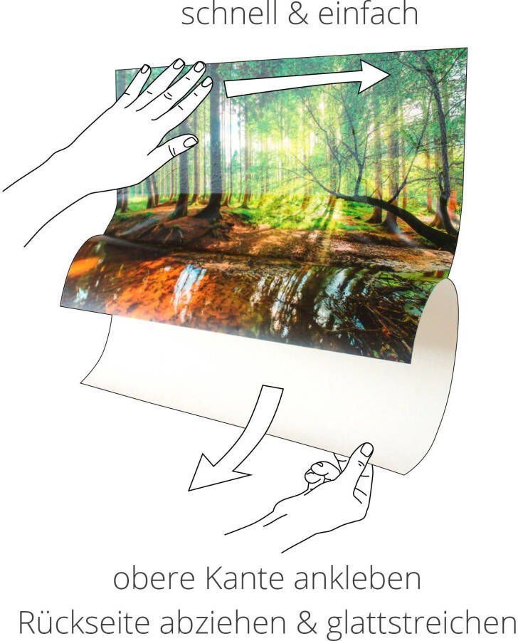 Artland Artprint Oever van het meer aan het bos II als artprint op linnen poster muursticker in verschillende maten