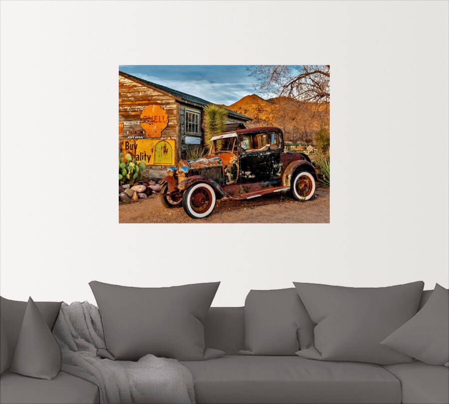 Artland Artprint Oldtimer Route 66 Hackberry als artprint op linnen muursticker in verschillende maten