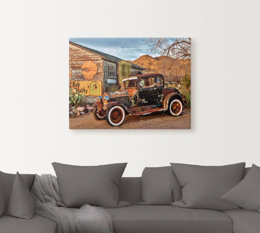 Artland Artprint Oldtimer Route 66 Hackberry als artprint op linnen muursticker in verschillende maten