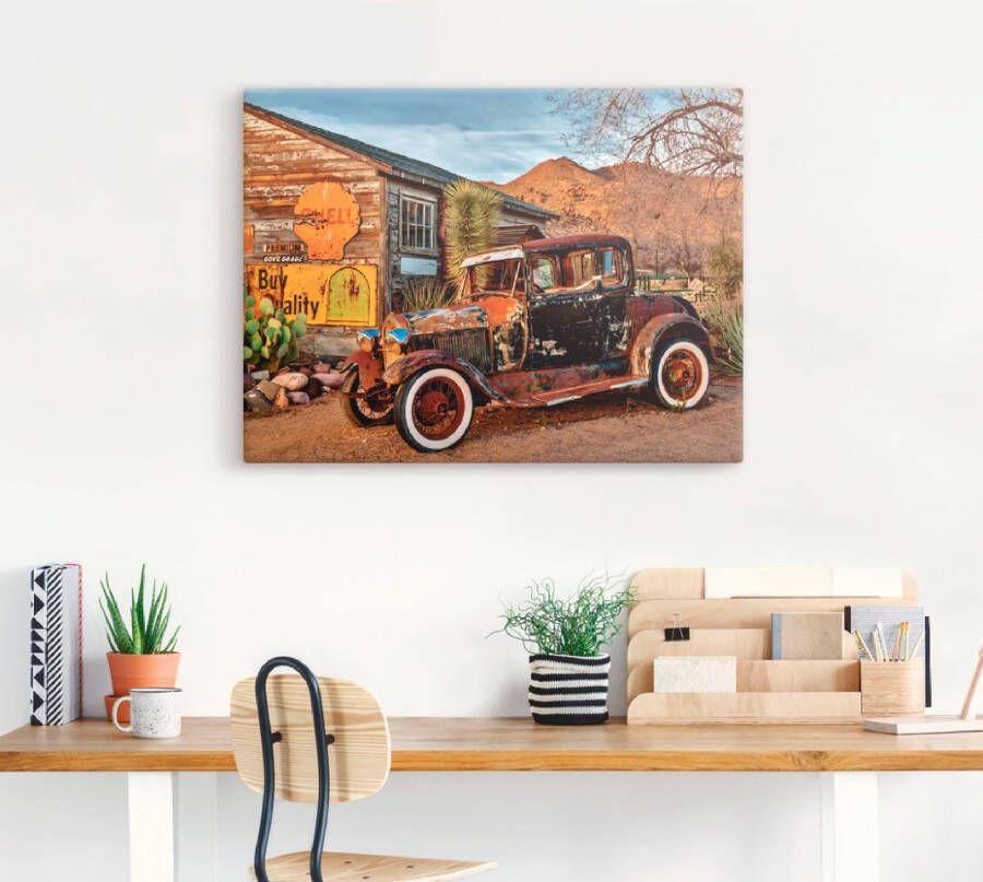 Artland Artprint Oldtimer Route 66 Hackberry als artprint op linnen muursticker in verschillende maten