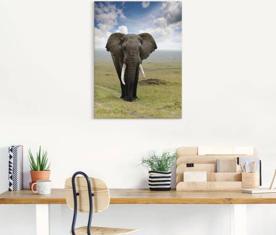 Artland Artprint Olifant als artprint van aluminium artprint voor buiten artprint op linnen poster in verschillende maten. maten