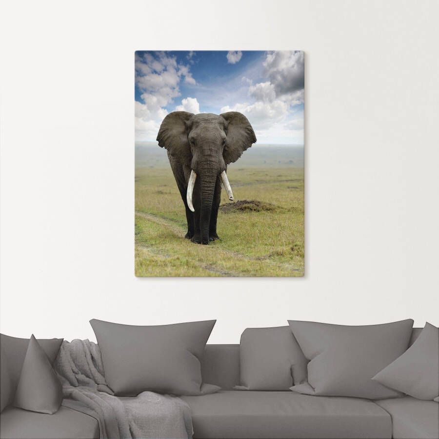 Artland Artprint Olifant als artprint van aluminium artprint voor buiten artprint op linnen poster in verschillende maten. maten