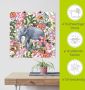 Artland Artprint Olifant in bloemen jungle als artprint op linnen poster in verschillende formaten maten - Thumbnail 5