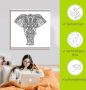 Artland Artprint Olifant in mandala als artprint op linnen poster muursticker in verschillende maten - Thumbnail 3