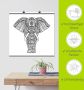 Artland Artprint Olifant in mandala als artprint op linnen poster muursticker in verschillende maten - Thumbnail 5