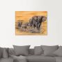 Artland Artprint Olifanten op de steppe als artprint van aluminium artprint voor buiten artprint op linnen poster muursticker - Thumbnail 4