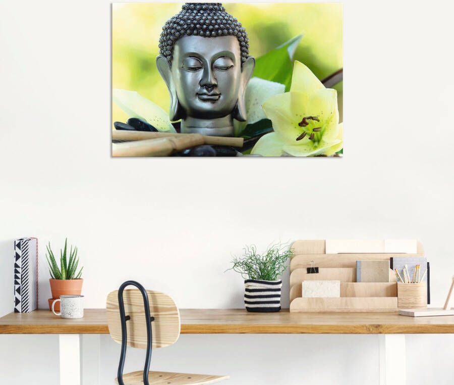 Artland Artprint Ontspanning en rust met boeddha als artprint van aluminium artprint voor buiten artprint op linnen poster muursticker