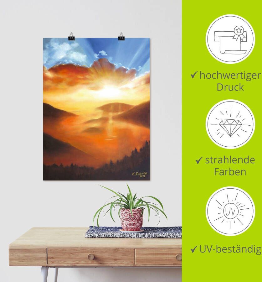 Artland Artprint Ontwaken in de natuur als artprint op linnen poster in verschillende formaten maten