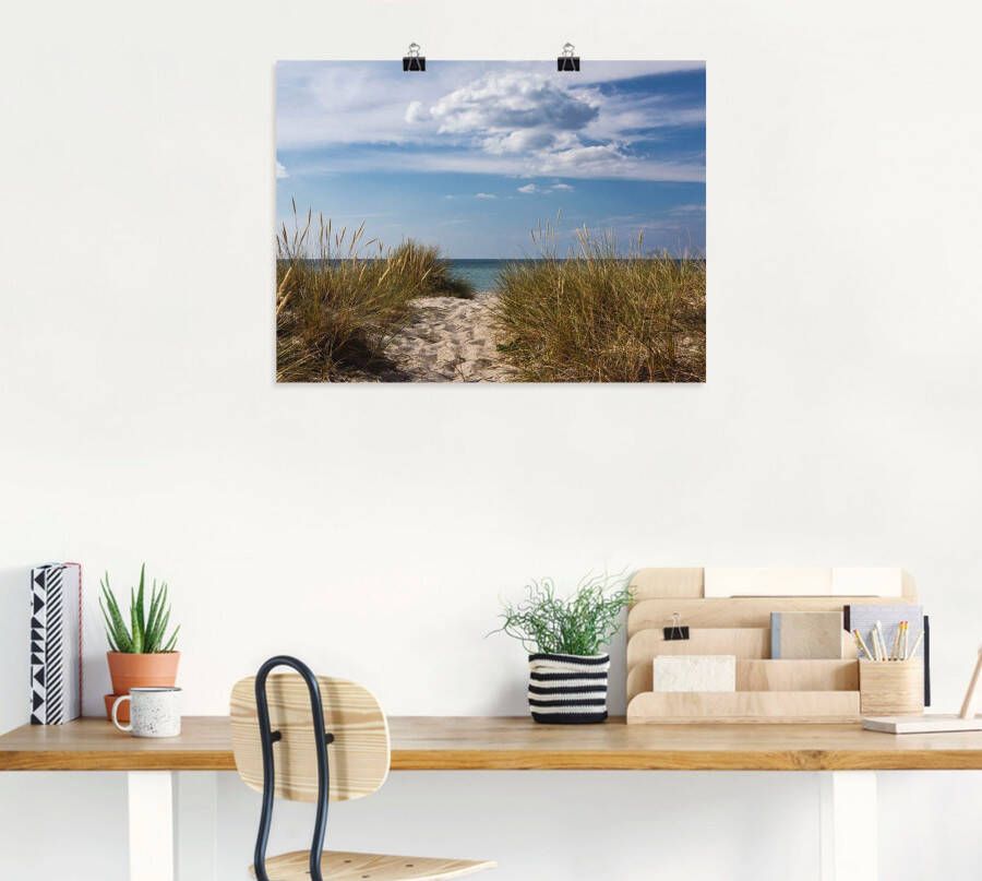 Artland Artprint Oostzeestrand in Denemarken als artprint op linnen poster in verschillende formaten maten