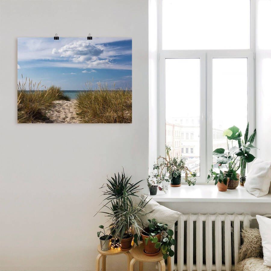 Artland Artprint Oostzeestrand in Denemarken als artprint op linnen poster in verschillende formaten maten