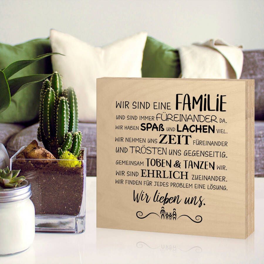 Artland Artprint op hout Familie I