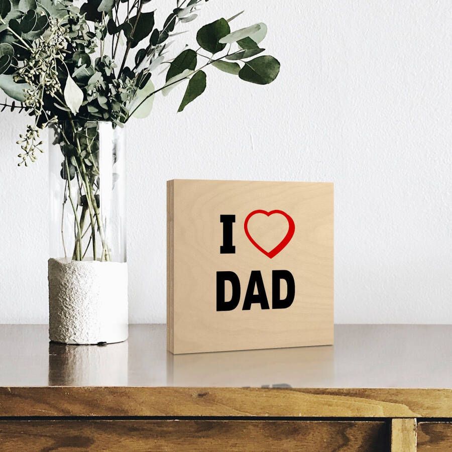 Artland Artprint op hout Ik hou van papa