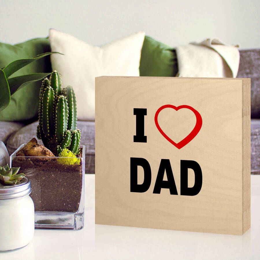 Artland Artprint op hout Ik hou van papa