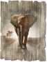 Artland Artprint op hout Een olifant loopt op de weg - Thumbnail 2