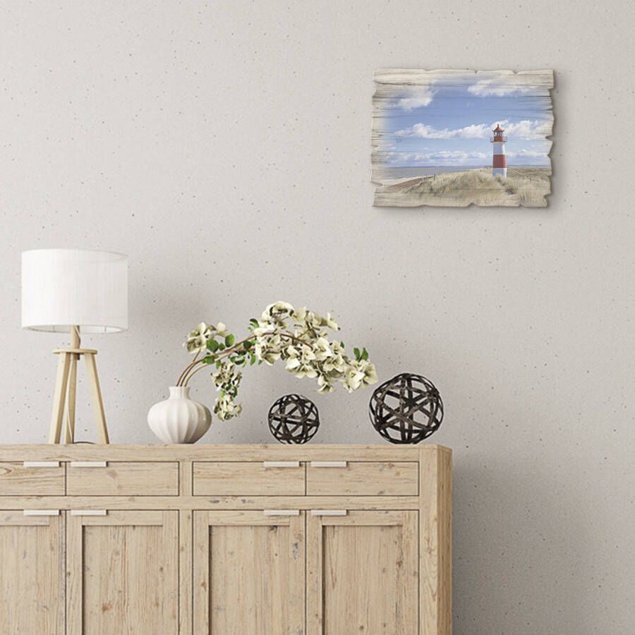 Artland Artprint op hout Vuurtoren Sylt