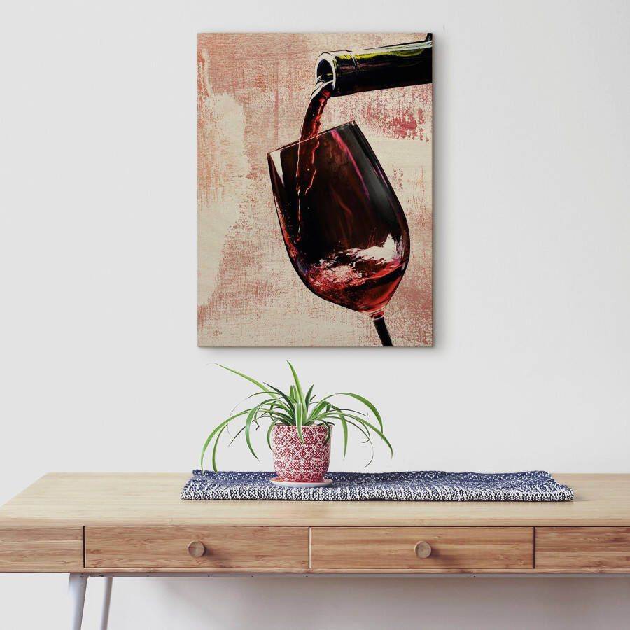 Artland Artprint op hout Wijn rode wijn