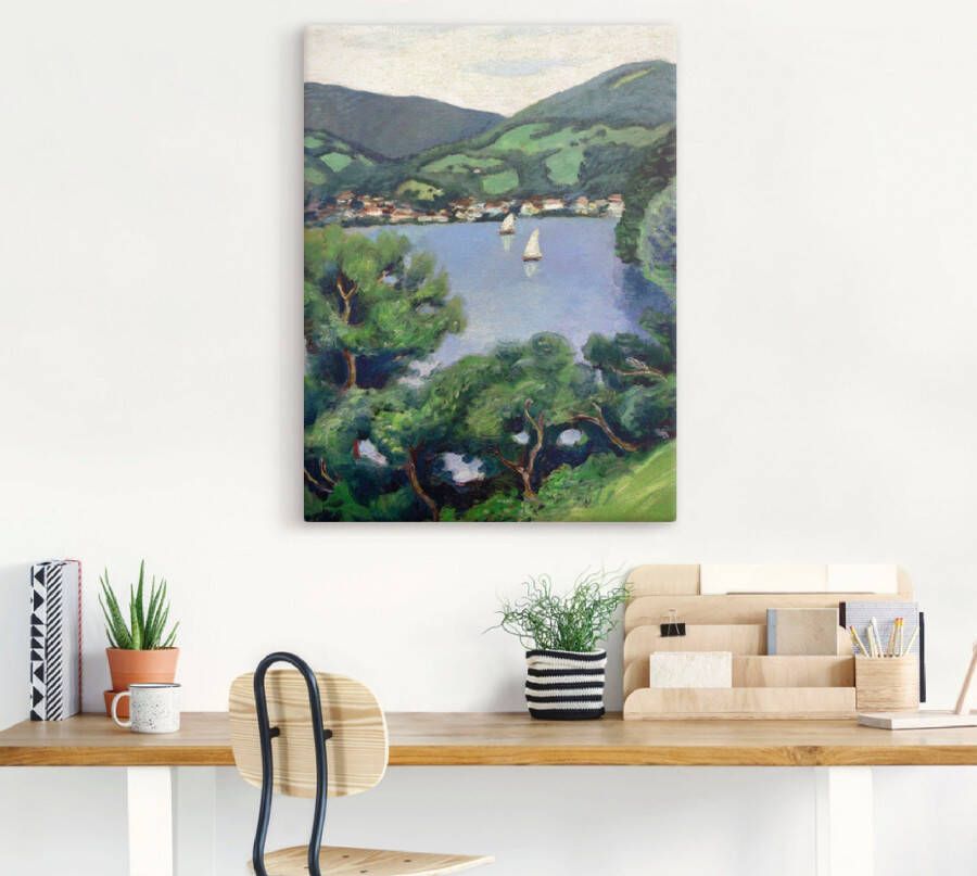 Artland Artprint op linnen Aanzicht van de Tegernsee