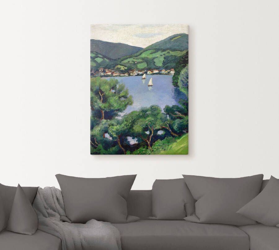 Artland Artprint op linnen Aanzicht van de Tegernsee