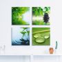 Artland Artprint op linnen Blaadjes water zen steenpiramide druppel (4-delig) - Thumbnail 2