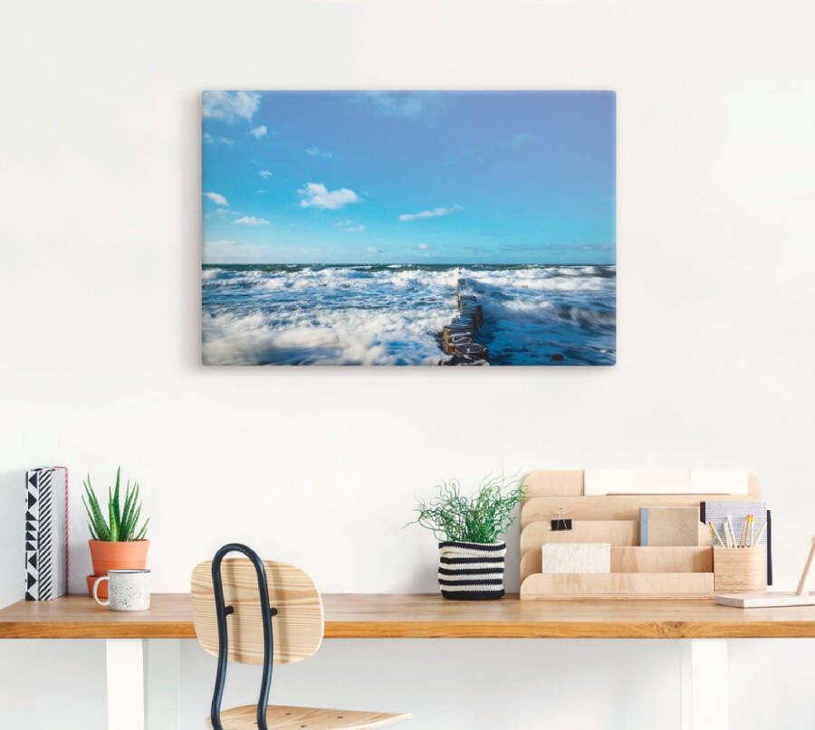 Artland Artprint op linnen Blik op de kust van de Oostzee III