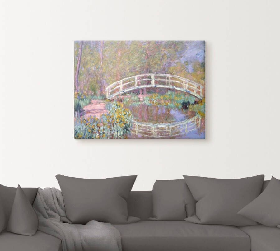 Artland Artprint op linnen Brug in Monets tuin gespannen op een spieraam