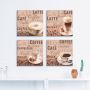 Artland Artprint op linnen Café au lait latte MacchiatoChocolade (4-delig) - Thumbnail 2