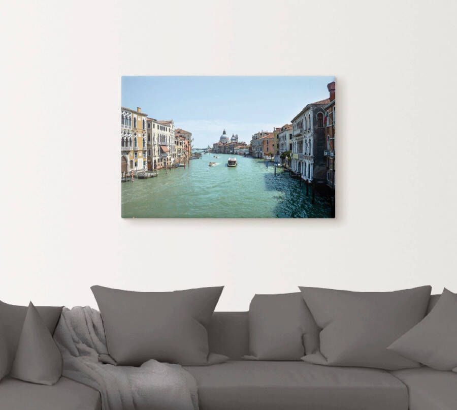 Artland Artprint op linnen Canale Grande Venetië bij zonneschijn