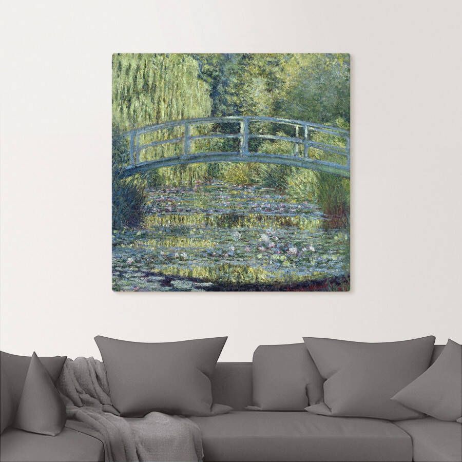 Artland Artprint op linnen De waterlelievijver harmonie in groen