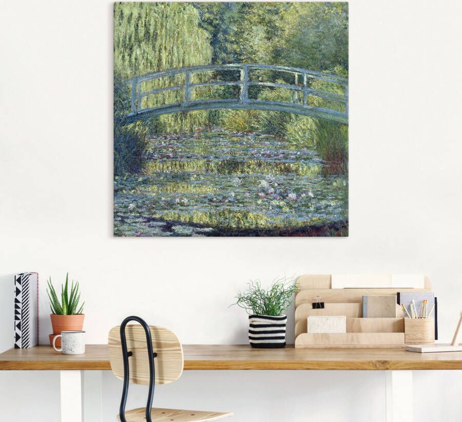 Artland Artprint op linnen De waterlelievijver harmonie in groen