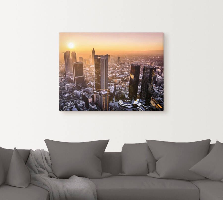 Artland Artprint op linnen Frankfurt am Main Panorama I