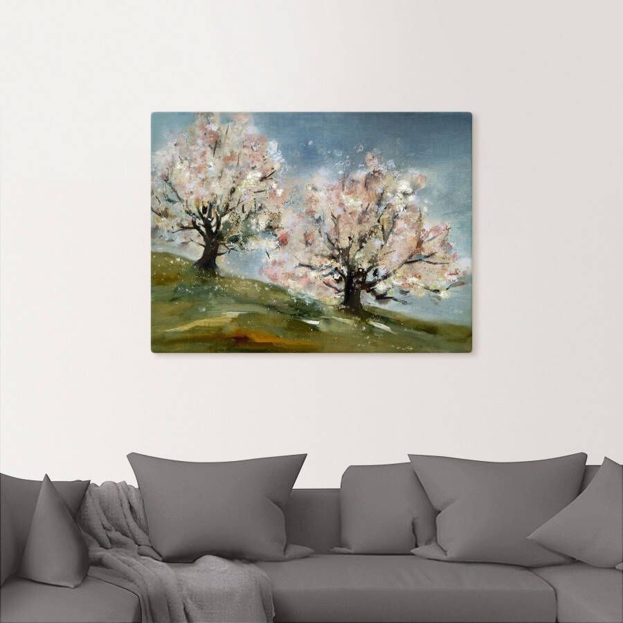 Artland Artprint op linnen Lente bloesem van fruitbomen