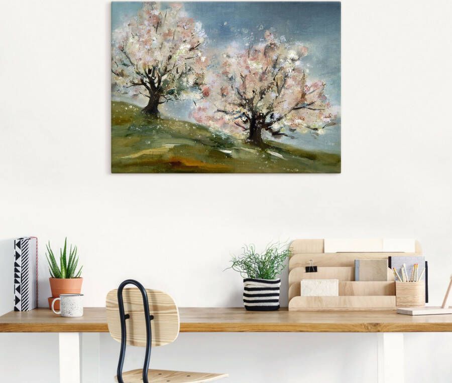 Artland Artprint op linnen Lente bloesem van fruitbomen