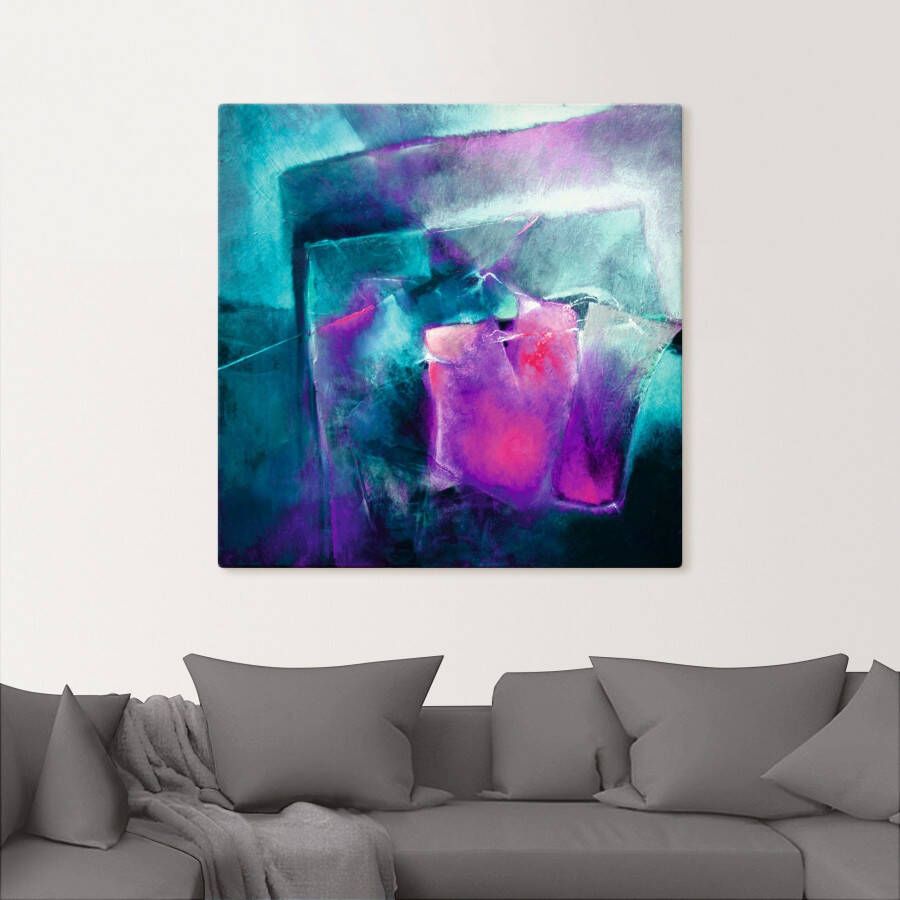 Artland Artprint op linnen Turquoise en magenta II gespannen op een spieraam