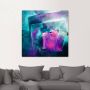 Artland Artprint op linnen Turquoise en magenta II gespannen op een spieraam - Thumbnail 2