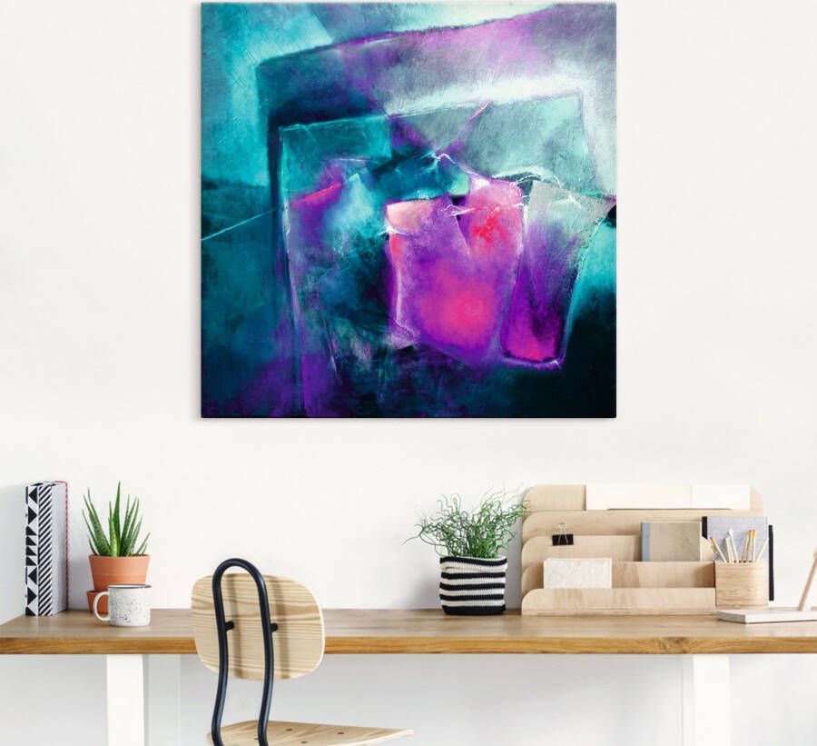 Artland Artprint op linnen Turquoise en magenta II gespannen op een spieraam