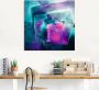 Artland Artprint op linnen Turquoise en magenta II gespannen op een spieraam - Thumbnail 3