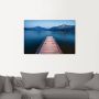 Artland Artprint op linnen Houten steiger met het oog op de Mondsee - Thumbnail 4