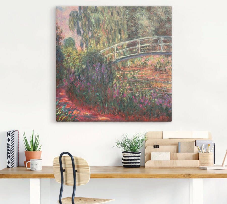 Artland Artprint op linnen Japanse brug in de tuin van Giverney