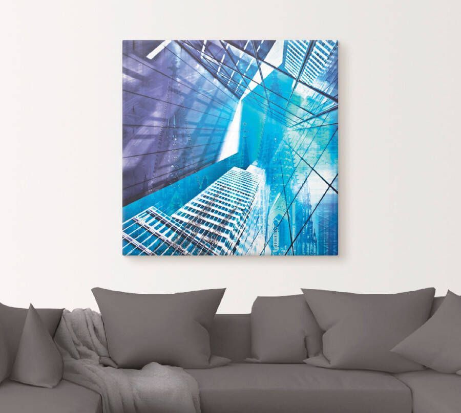 Artland Artprint op linnen Keulen Skyline abstracte collage 11