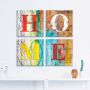 Artland Artprint op linnen Kleurrijk huis set van 4 verschillende maten (4-delig) - Thumbnail 2