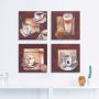 Artland Artprint op linnen Koffie I -II -III -IV set van 4 verschillende maten (4-delig) - Thumbnail 2