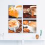 Artland Artprint op linnen Koffiekopjes en krant café au lait (4-delig) - Thumbnail 2