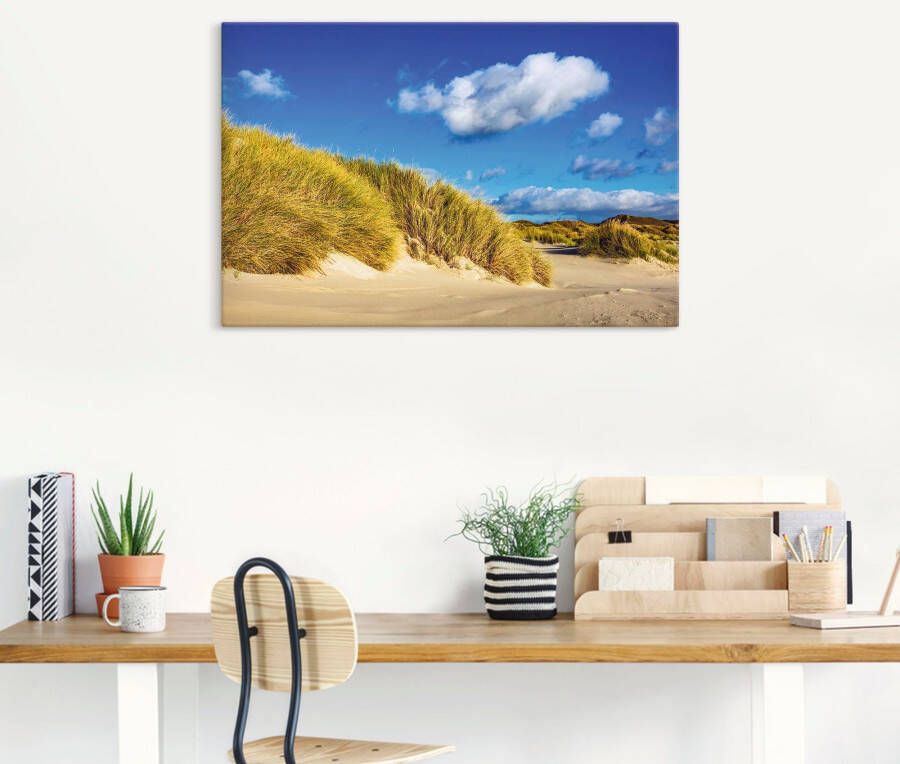 Artland Artprint op linnen Landschap met duinen eiland Amrum