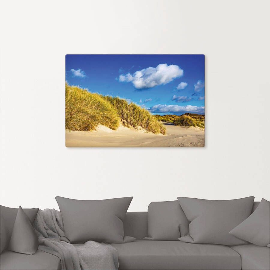 Artland Artprint op linnen Landschap met duinen eiland Amrum