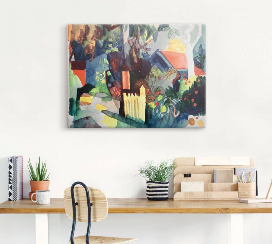 Artland Artprint op linnen Landschap met lichte boom