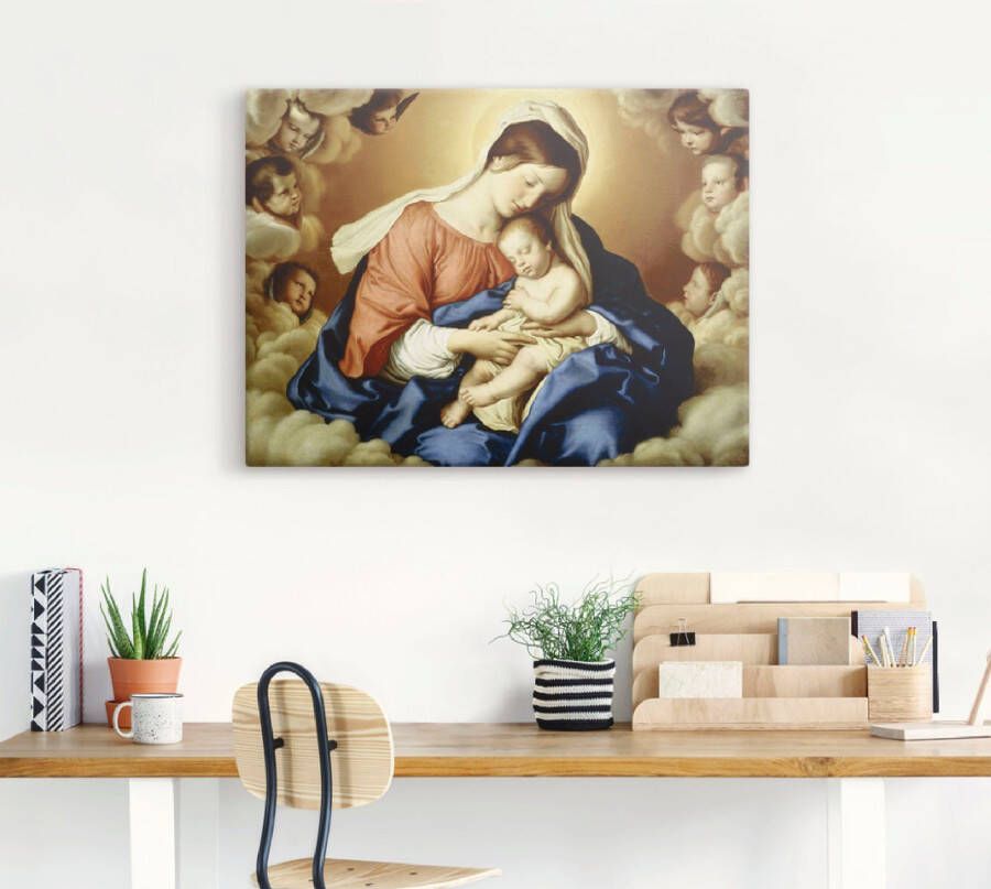 Artland Artprint op linnen Madonna met kind. gespannen op een spieraam